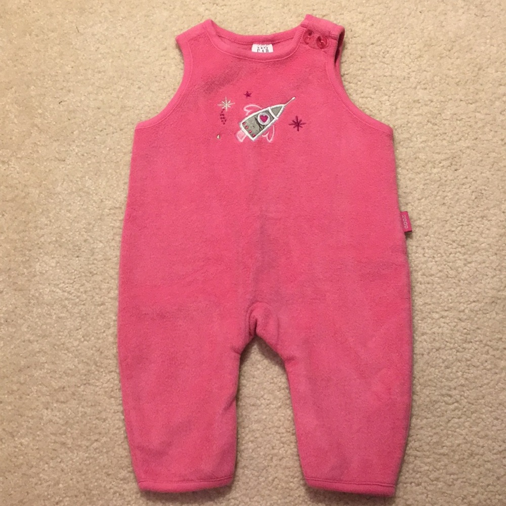 EUC baby Gap fleece one piece overalls
